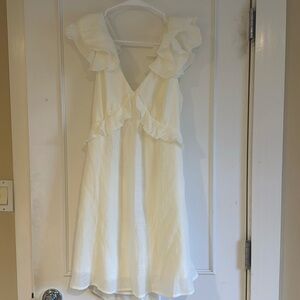 White flowy v-cut sundress